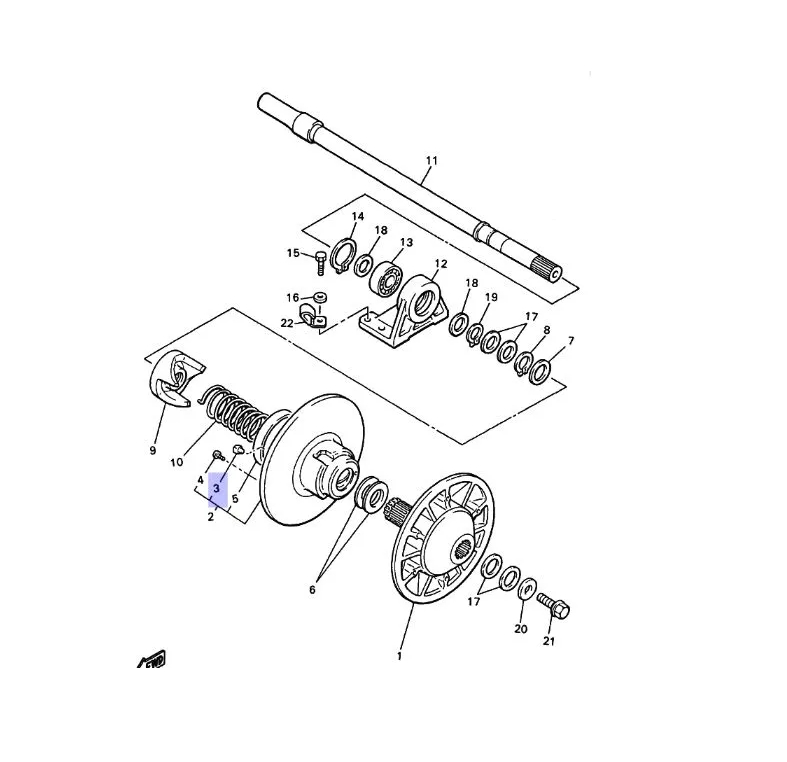 Вкладыш полумуфты /Yamaha VK 540 (упор) оригинал