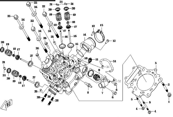 Клапан выпускной ATV /СМК 500/188