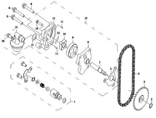 Цепь приводная (маслонасоса) ATV /СМК 500/600