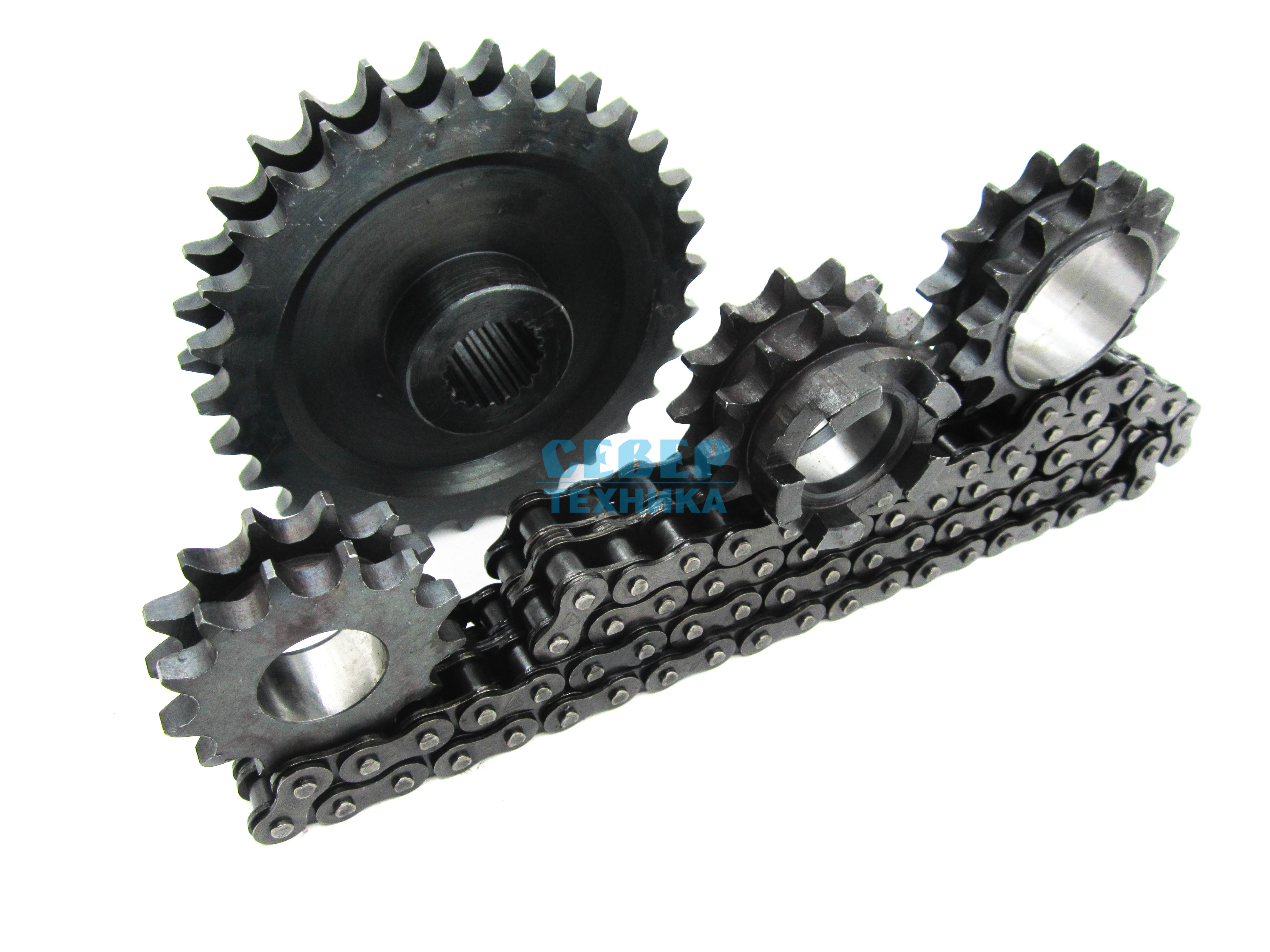 Цепь СУПЕР усиленная в сб. /Буран (набор звезд. 12.7мм шаг+цепь 72 звена)