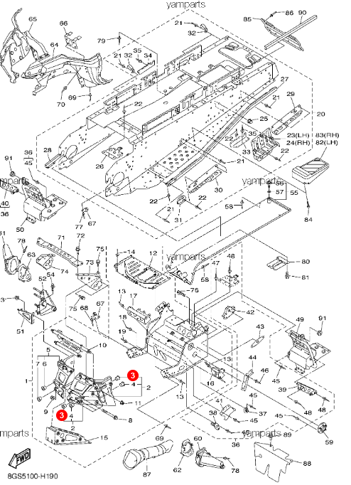 Ремкомплект втулок перед. подрамника /Yamaha Prof (капролон)