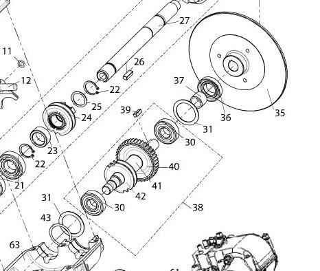 Вал коробки передач 104 голый /Буран RM