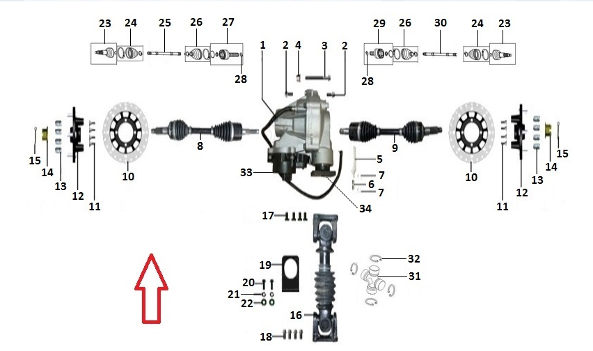 Привод передний левый ATV /РМ800 RM
