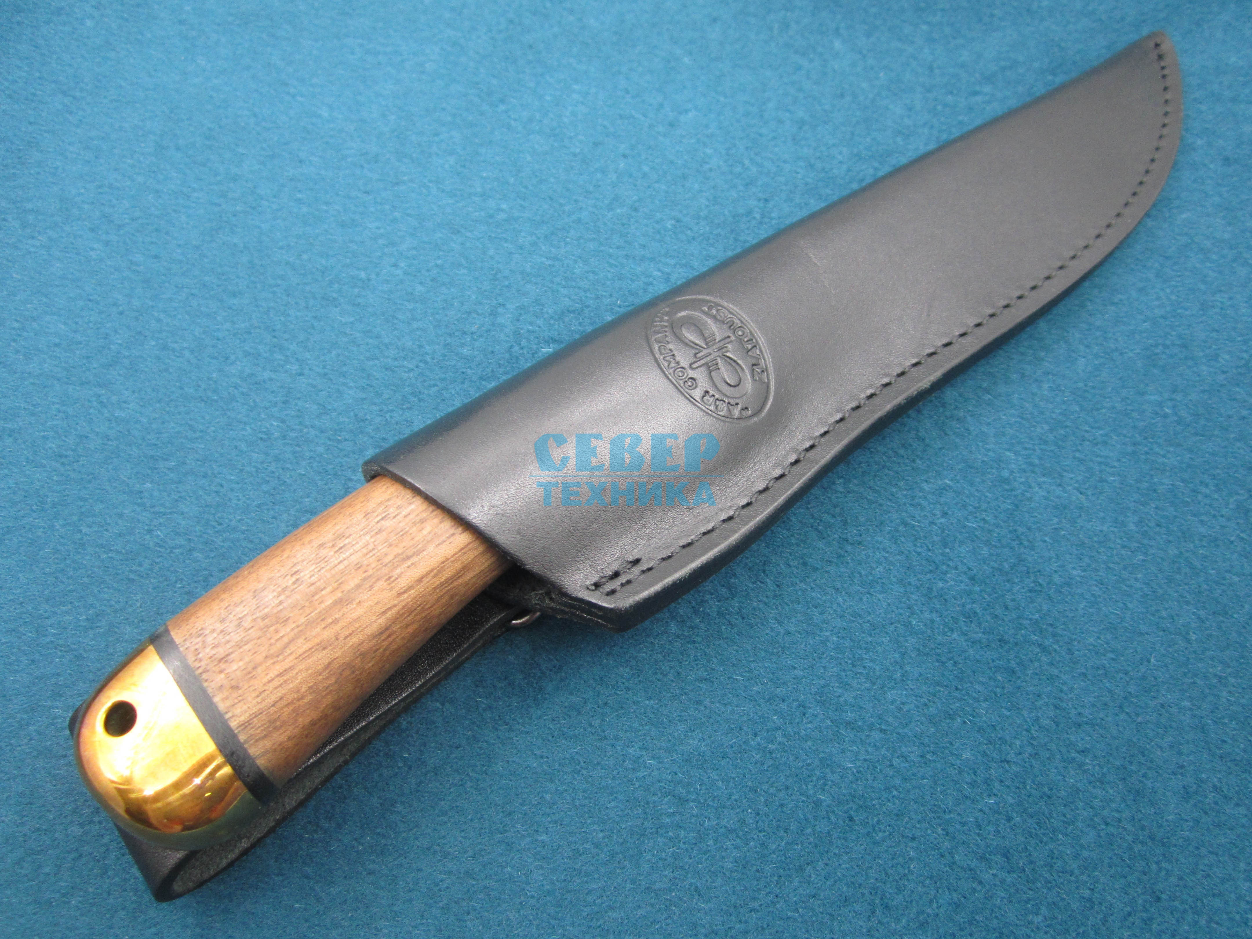 Нож "Лиса" дерево-латунь, 100х13М /Златоуст