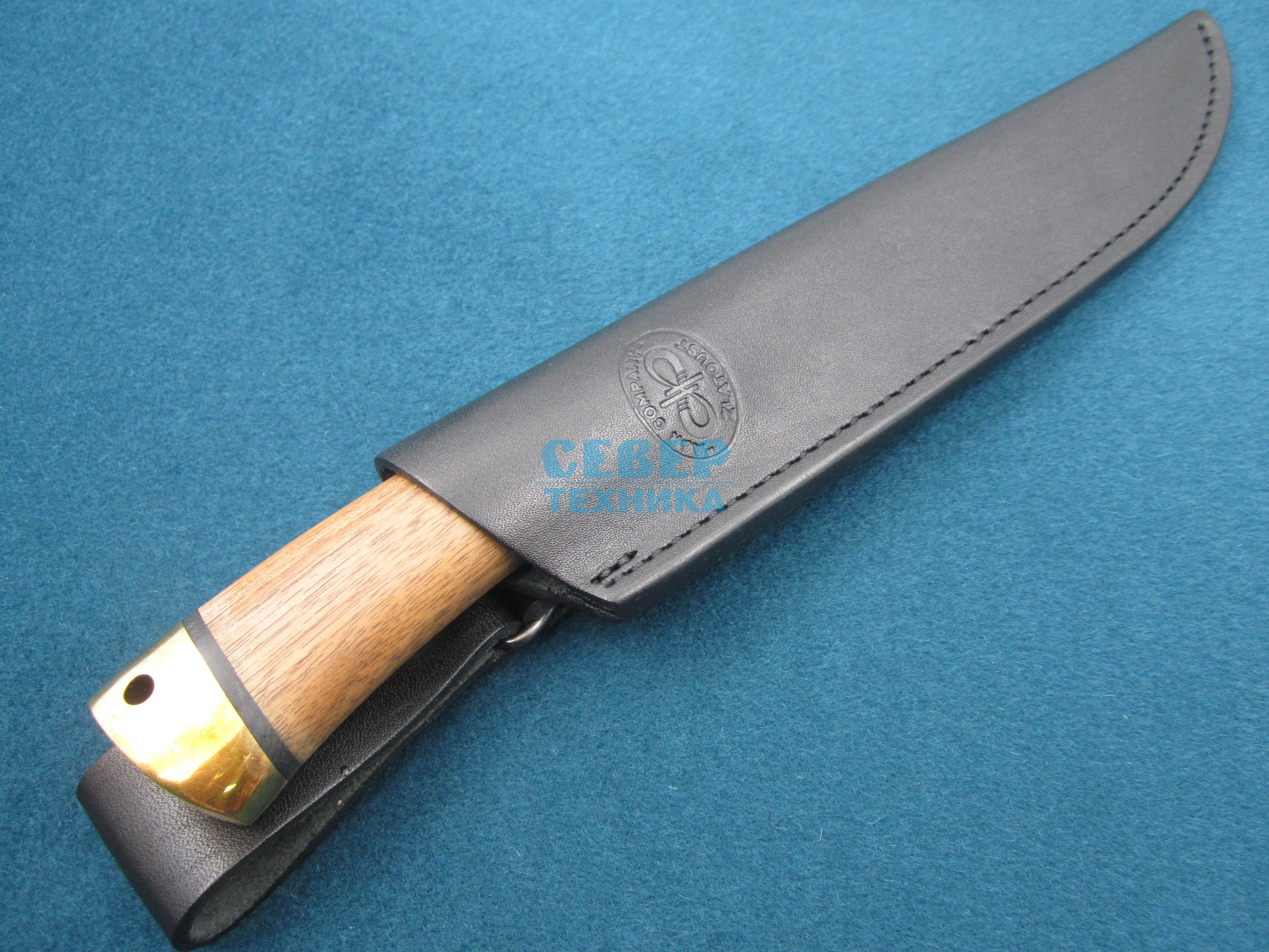 Нож "Шашлычный" средний дерево-латунь, 110х18М-ШД /Златоуст