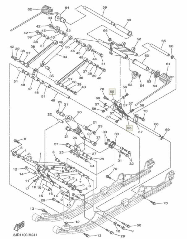 Ремень подвески фиксирующий задний /Yamaha VK 540