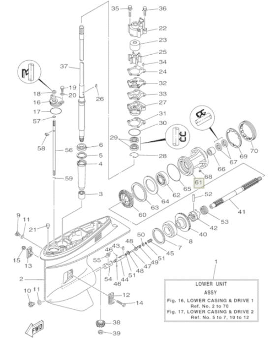 Корпус подшипников YAMAHA 60-90, F50