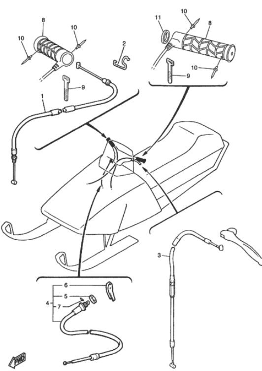 Трос тормоза YAMAHA VK 540 оригинал