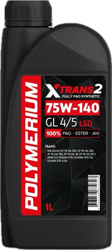 Масло POLYMERIUM XTRANS2 трансмиссионное 75W-140 GL 4/5 (синтетика) 1л.