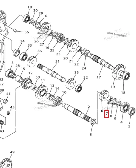 Подшипник HK2212 КПП (Япония) /Yamaha VK540 КПП (22x28x12 игол.радиал.однорядн.)