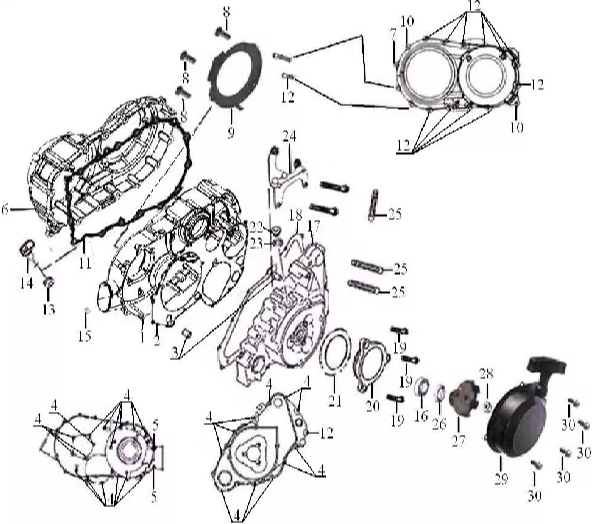 Стартер ручной ATV /РМ 500-2, 650, 650-2 RM