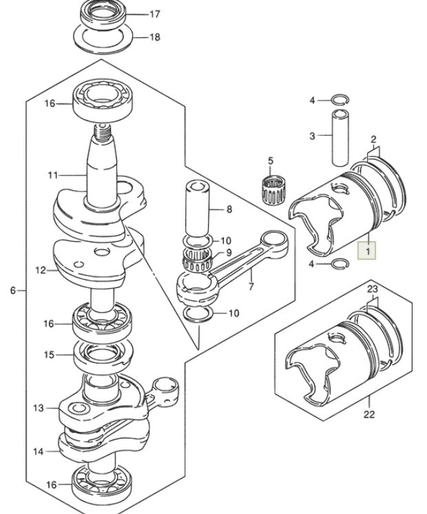 Поршень /ПЛМ Suzuki 9,9/15 (STD)