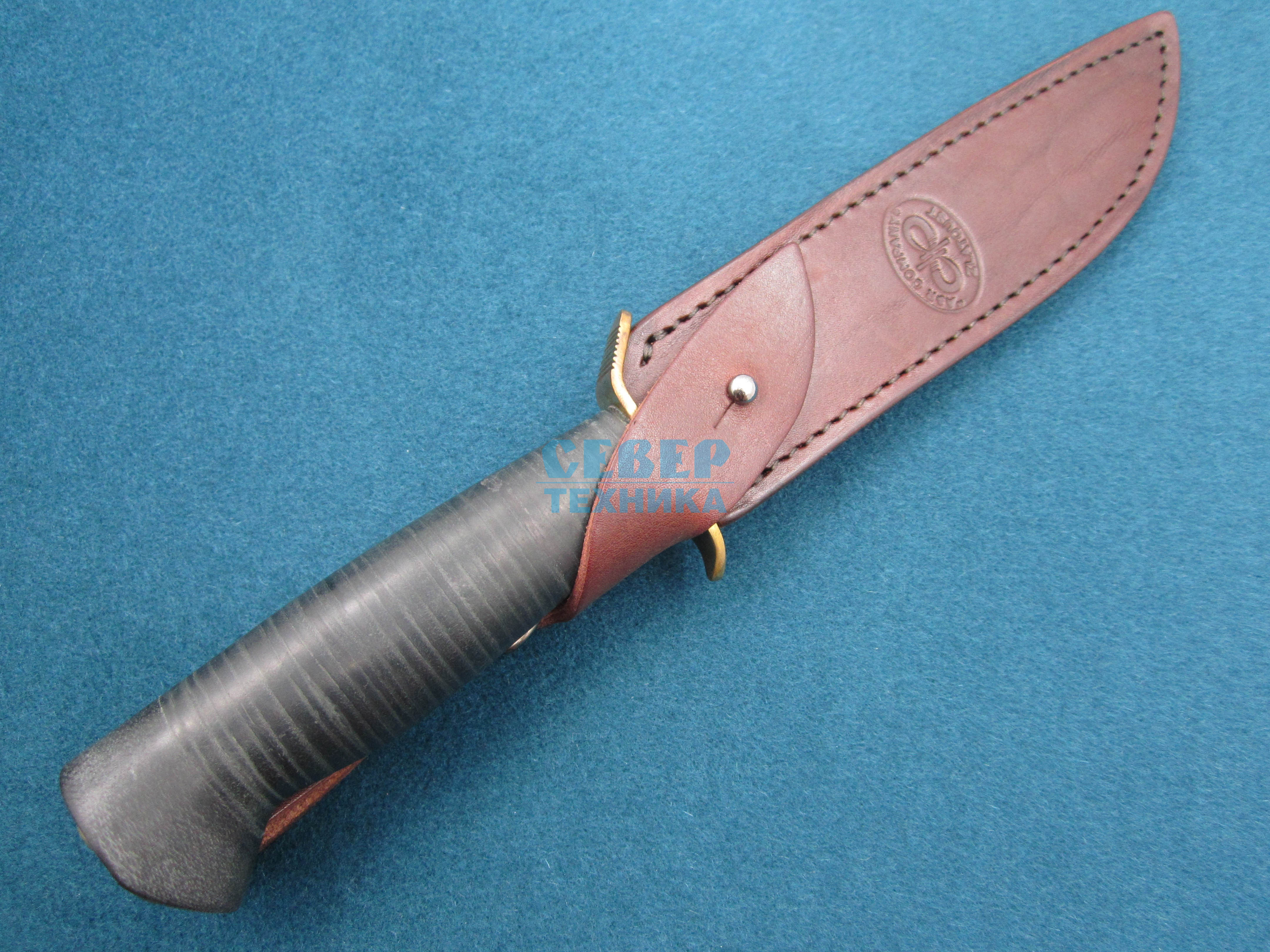 Нож "Штрафбат" кожа-латунь, D2 /Златоуст