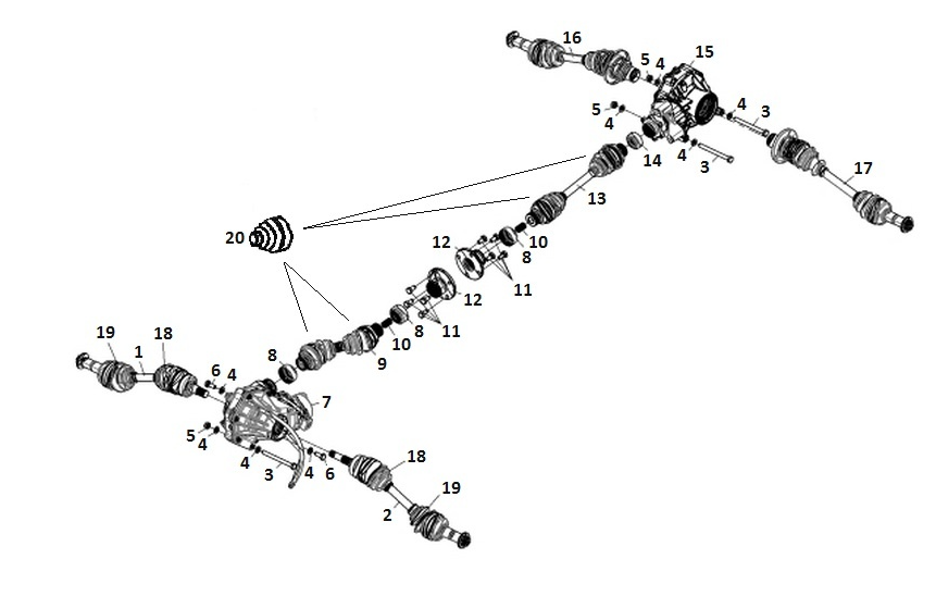 Привод передний левый ATV /РМ 500, 650 RM