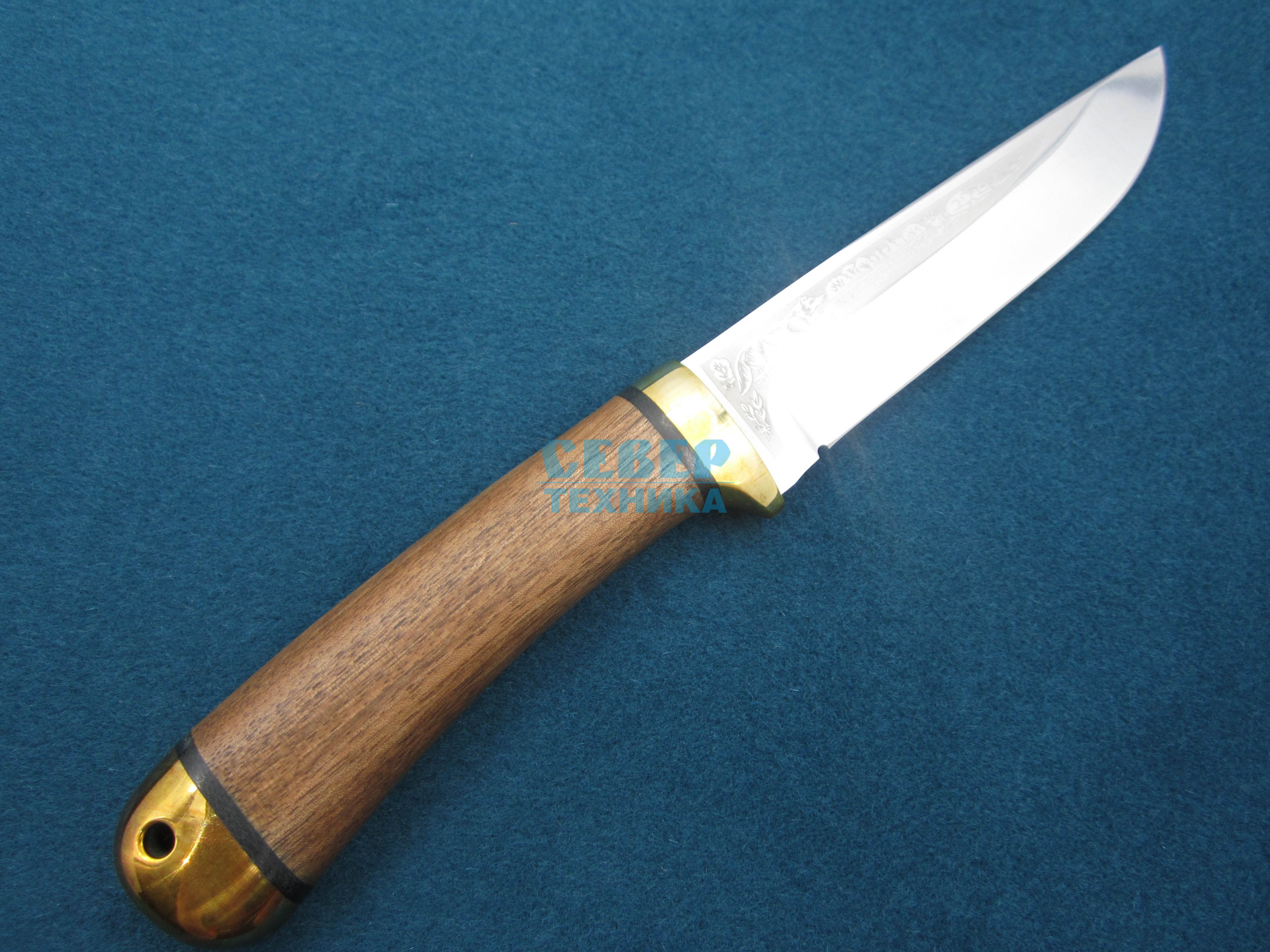 Нож "Лиса" дерево-латунь, 100х13М /Златоуст