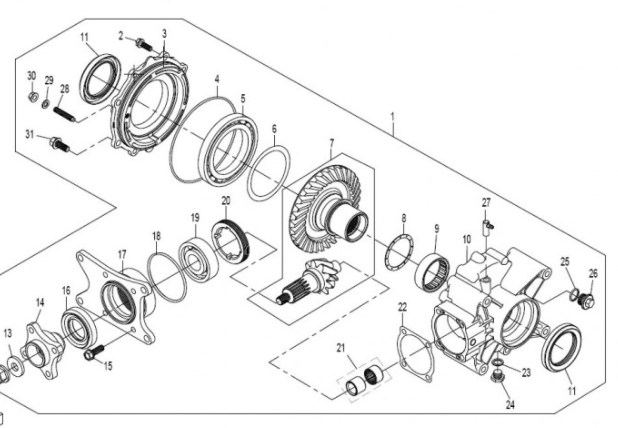 Редуктор задний ATV (4 тoчки опopы) /СФ X5 H.O, X8