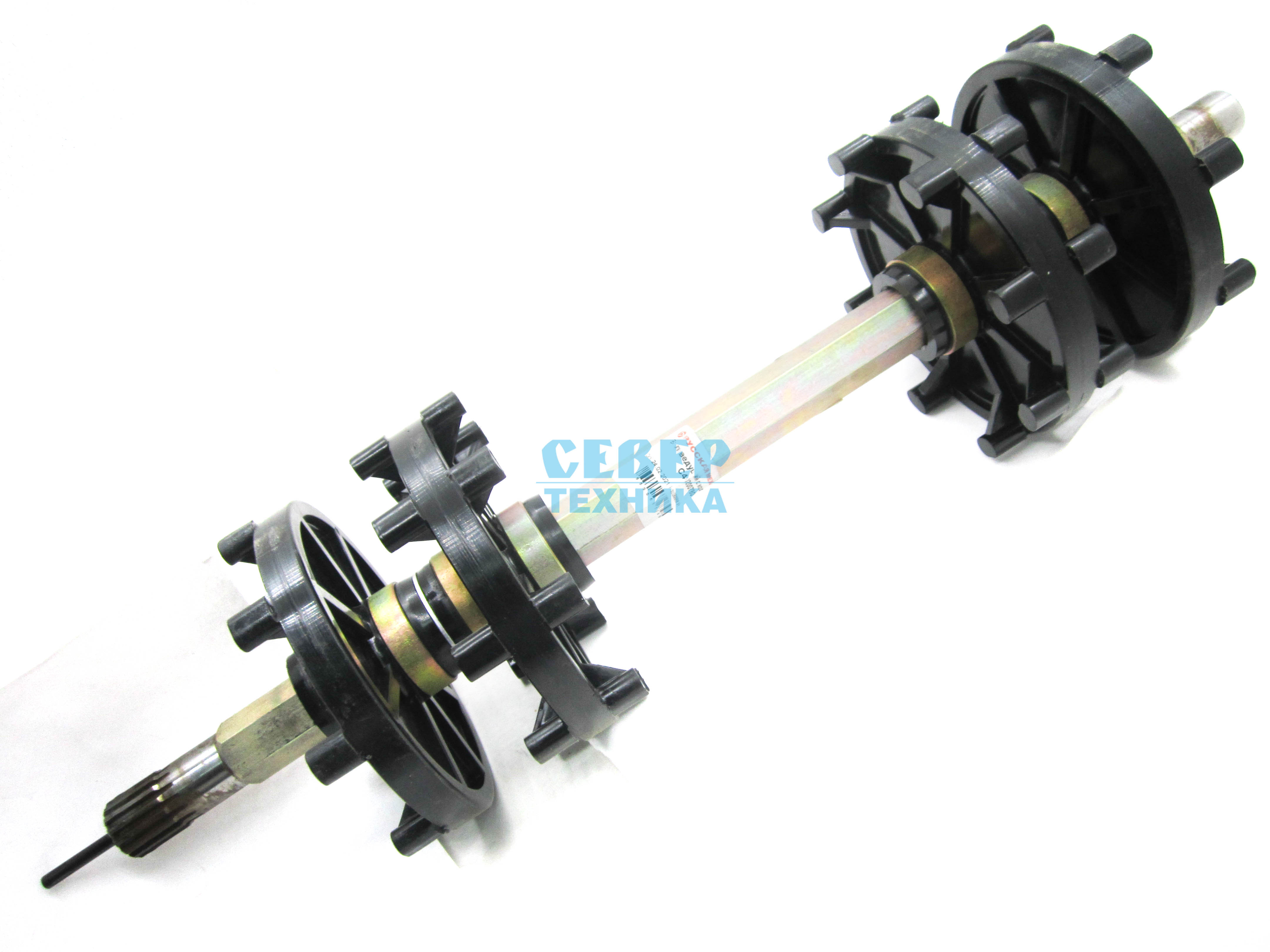 Вал ведущий с колесами в сборе /Тайга 500 RM (15 шлицов) втулка 38,5 мм