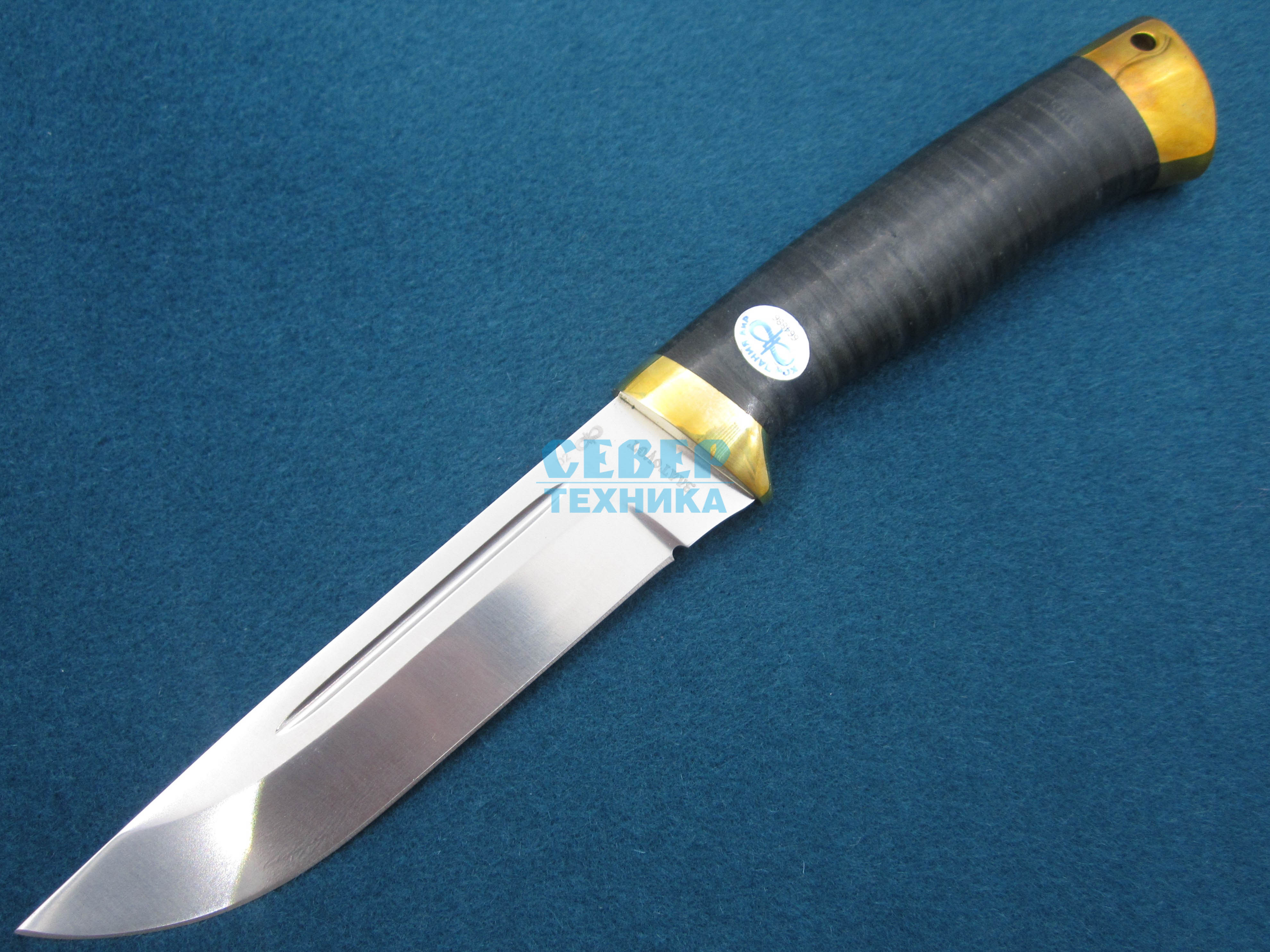 Нож "Бекас" кожа-латунь, D2 /Златоуст