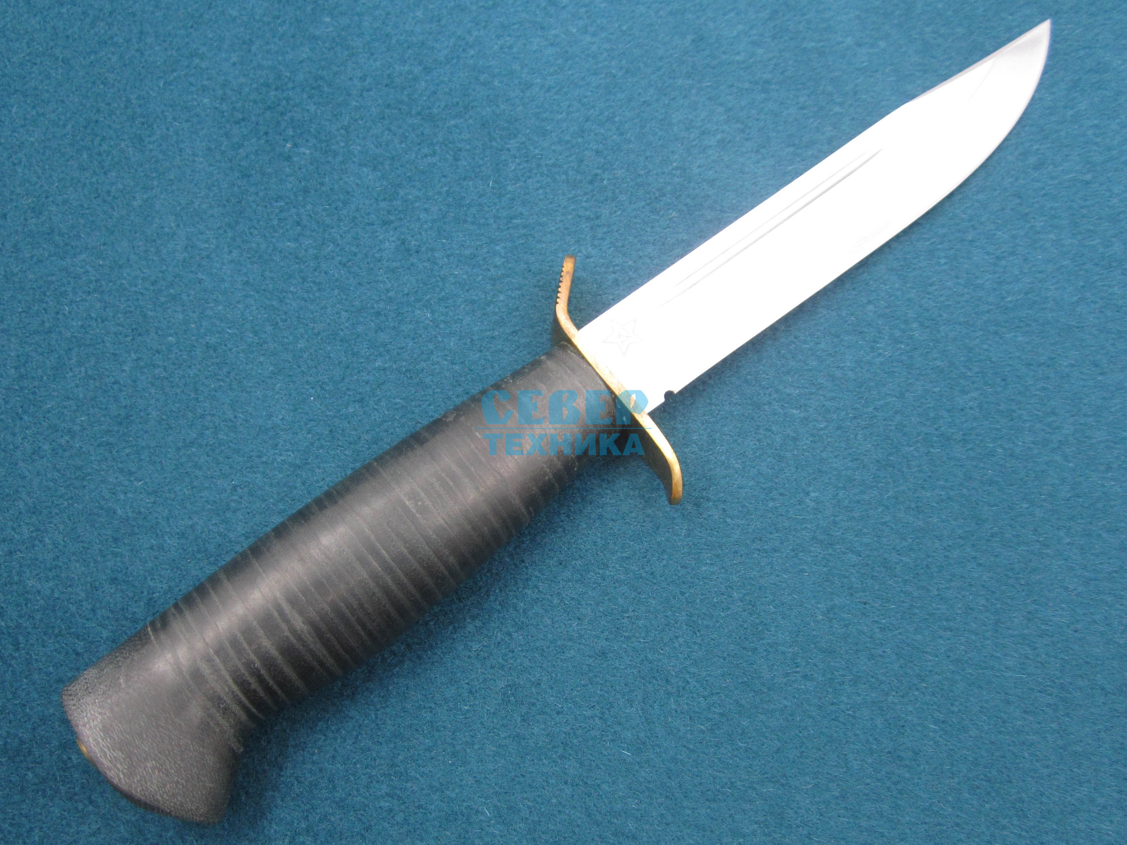 Нож "Штрафбат" кожа-латунь, D2 /Златоуст