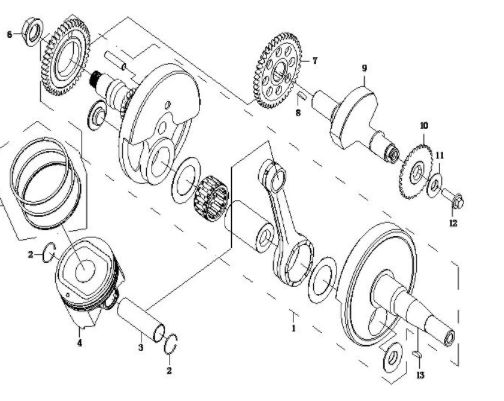 Вал коленчатый ATV /СФ X6, Z6 в сборе