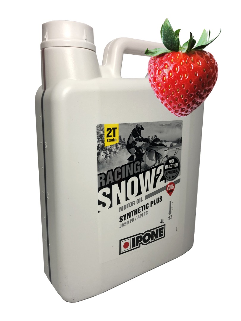 Масло IPONE Snow Racing 2T (клубника, п/синтетика+) 4л.
