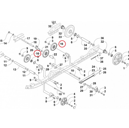 Каток /Arctic Cat (D нар. 143мм, вн. 42мм, черный, PPD/WPS) с п-к 6004