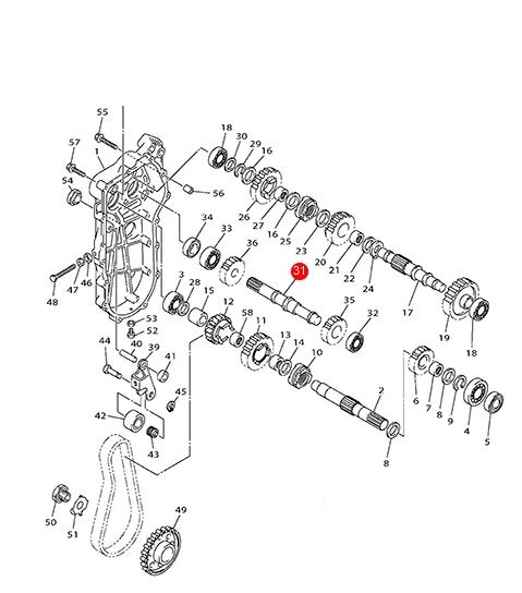 Вал заднего хода /Yamaha VK 540 (КП)