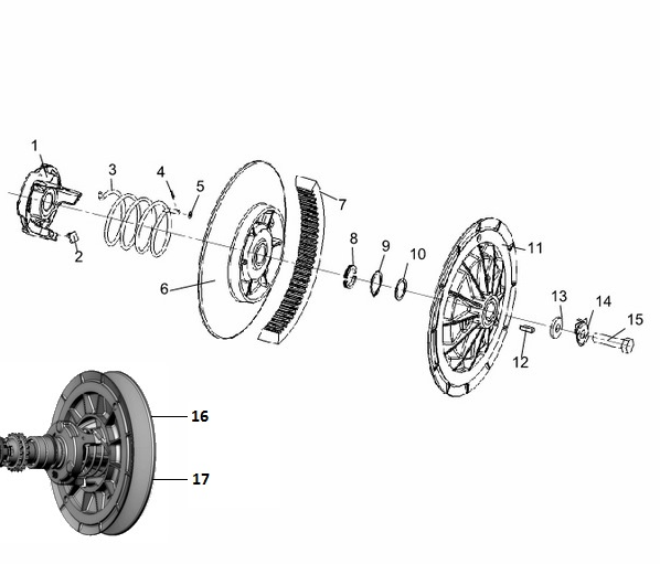 Шайба (шкив вар. ведомый) /Буран RM