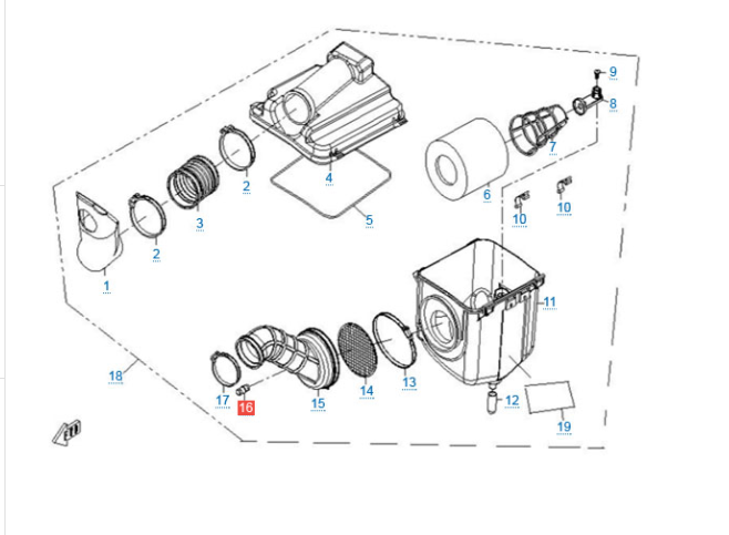 Патрубок впускной (от фильтра до карб-ра) ATV /СФ 500/X5