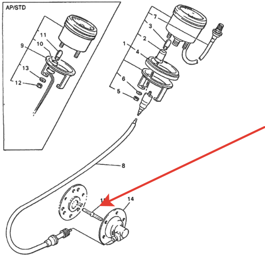 Переходник привода спидометра /Yamaha VK540 ориг.