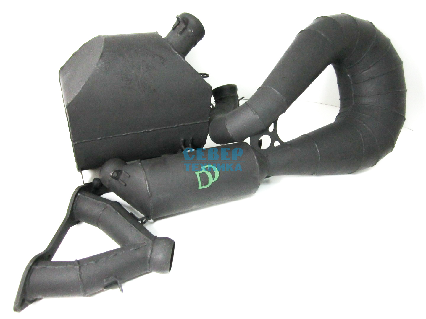 Глушитель DD Буран (тюнинг, в сб. с коллектором /отвод выхл. газов право)