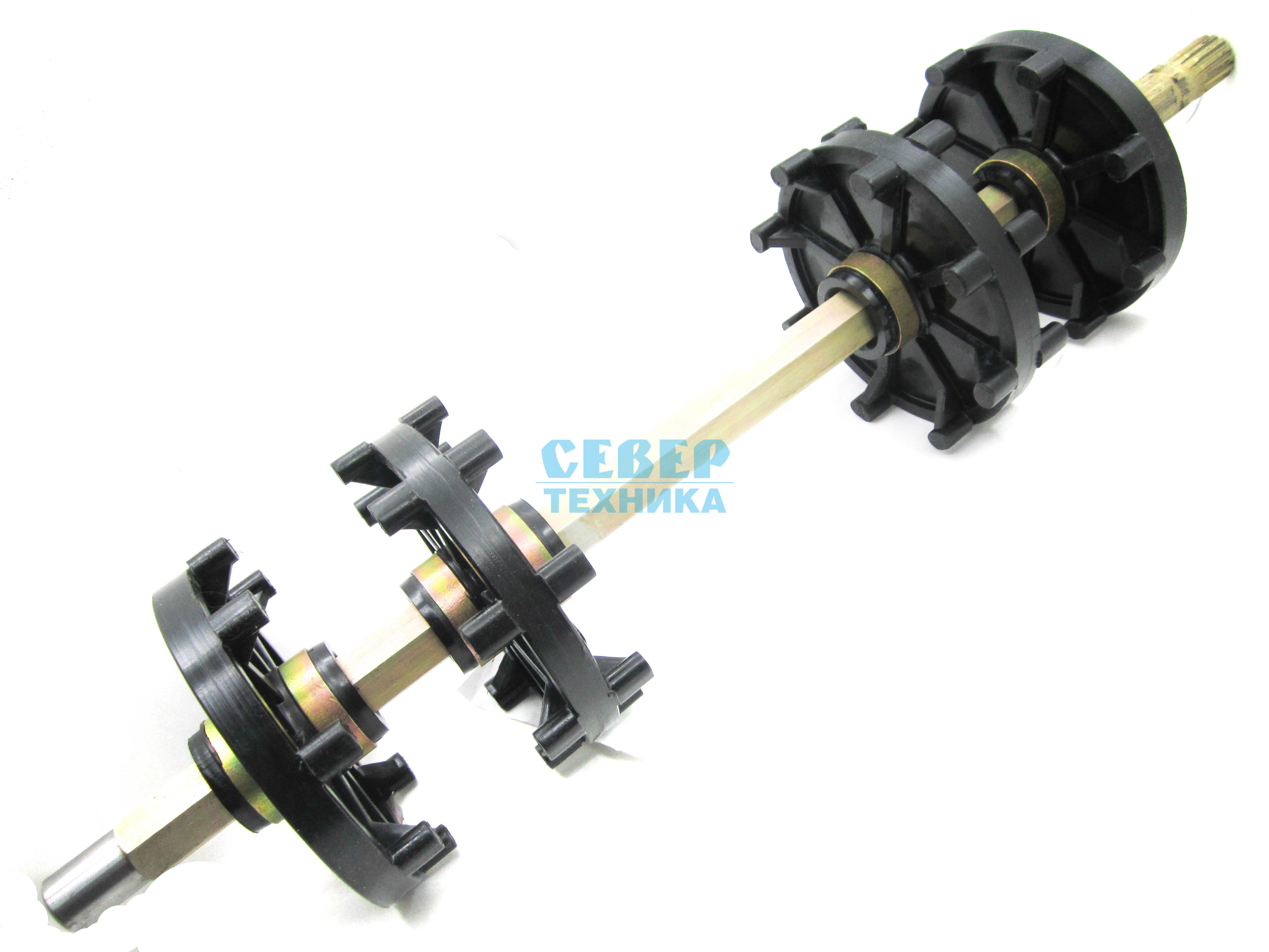 Вал ведущий с колесами в сборе /Тайга Патруль SWT RM (15 шлицов) с канавкой