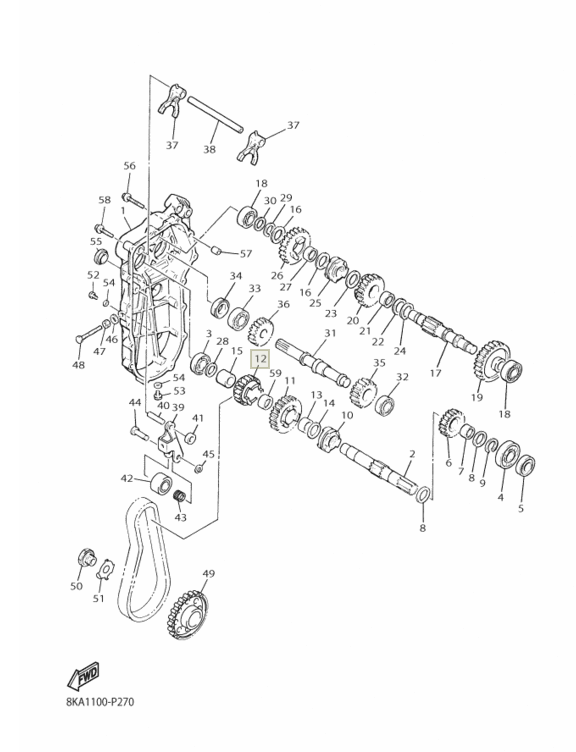 Звездочка КПП цепи малая (18 зубьев) /Yamaha VK540