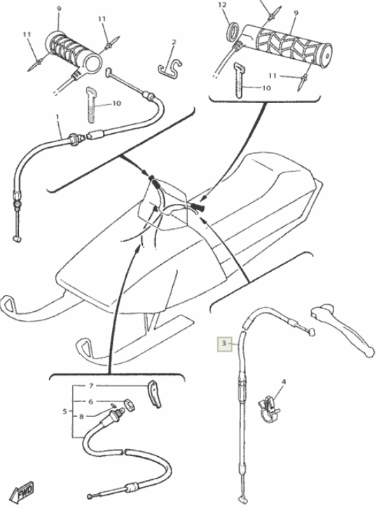 Трос тормоза /Yamaha VK540 (15-21..) ориг.