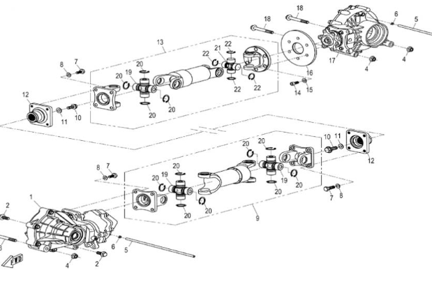 Вал карданный задний в сборе ATV /Сф 500-A, X5, X6