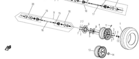 Привод передний левый ATV /СФ X5/X6/X8 (ODM)