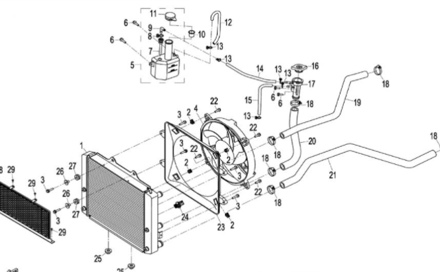 Патрубок системы охлаждения от заливной горловины ATV /СМК X8