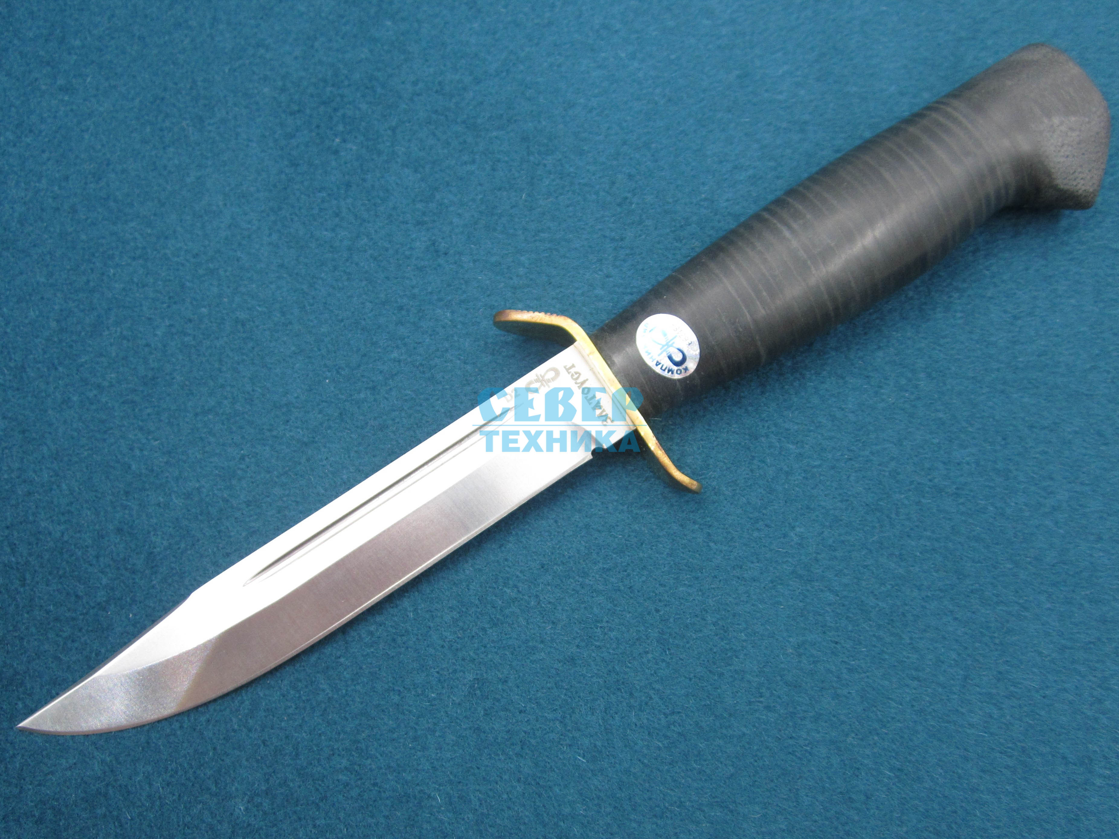 Нож "Штрафбат" кожа-латунь, D2 /Златоуст