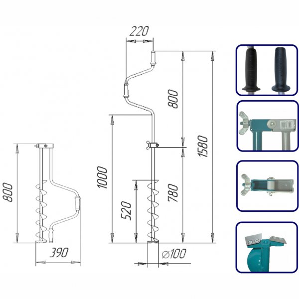 Ледобур ЛР-100 /Тонар