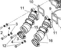 Муфта впускного коллектора 2-карб. /Тайга RM