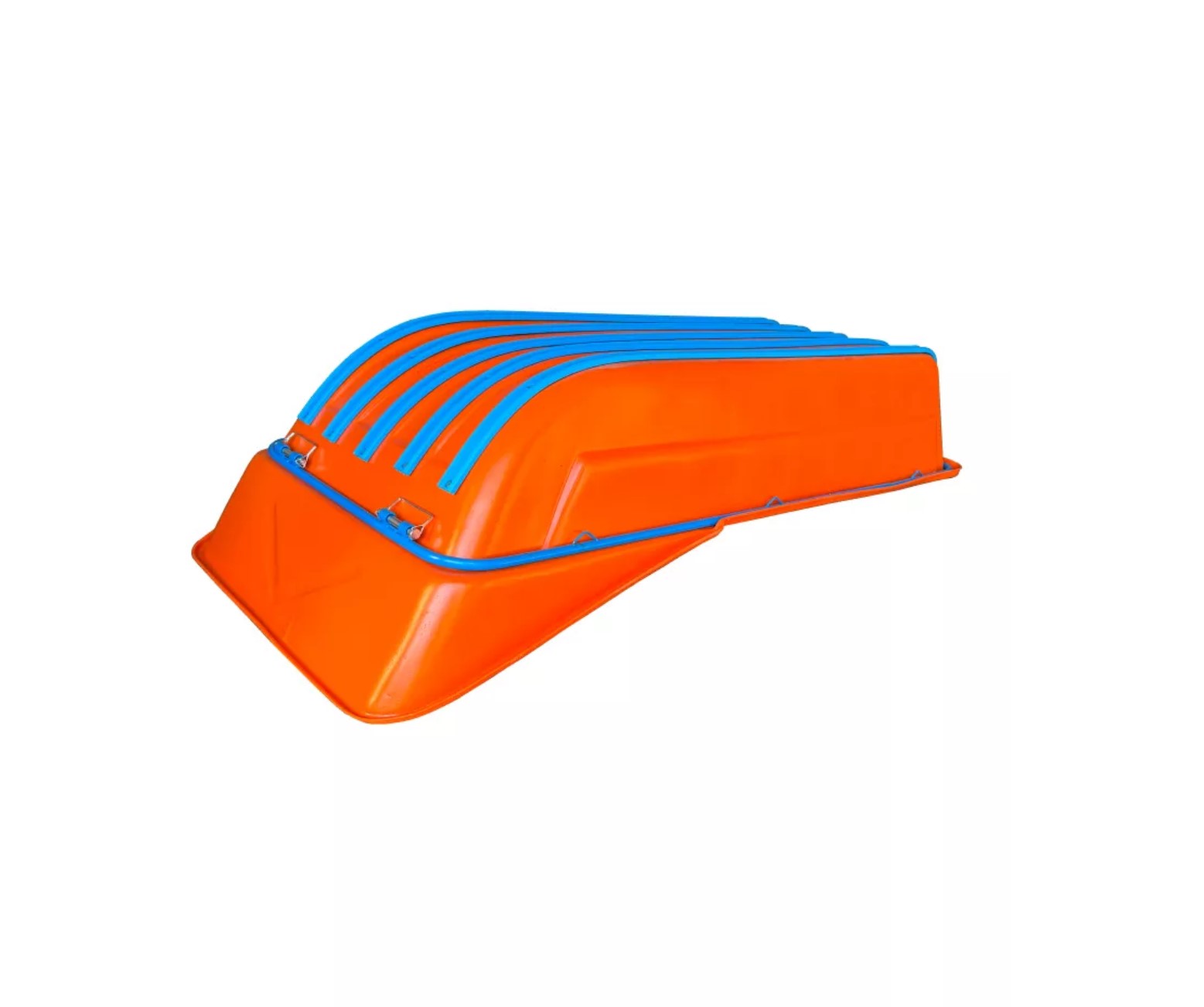 Сани-волокуши 1550 СТАНДАРТ с отбойником, дышлом и накладками 8 мм, цвет ОРАНЖЕВЫЙ (ЦентрПласт)