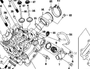 Патрубок карбюратора ATV /СМК 500/X5