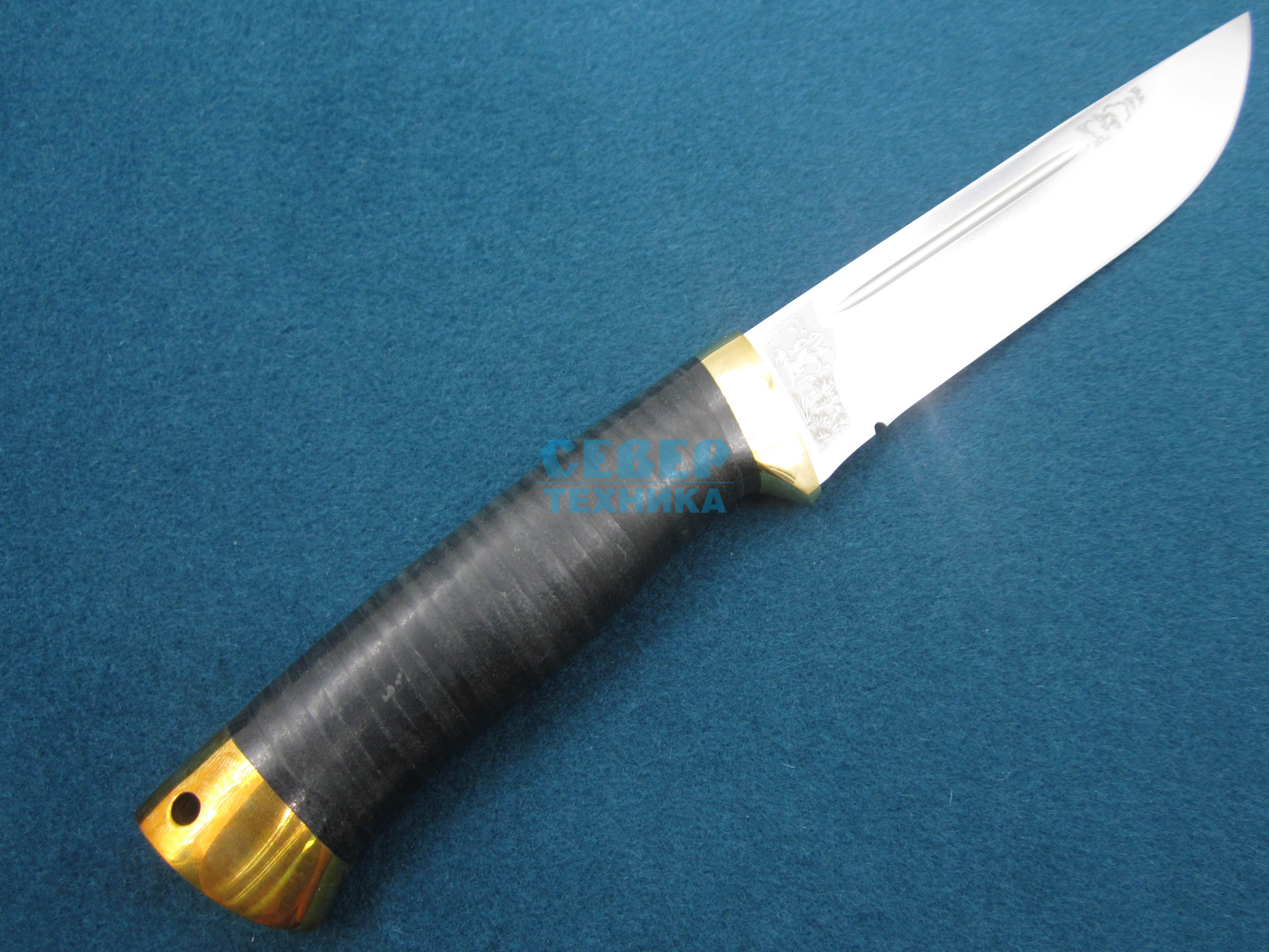 Нож "Бекас" кожа-латунь, D2 /Златоуст