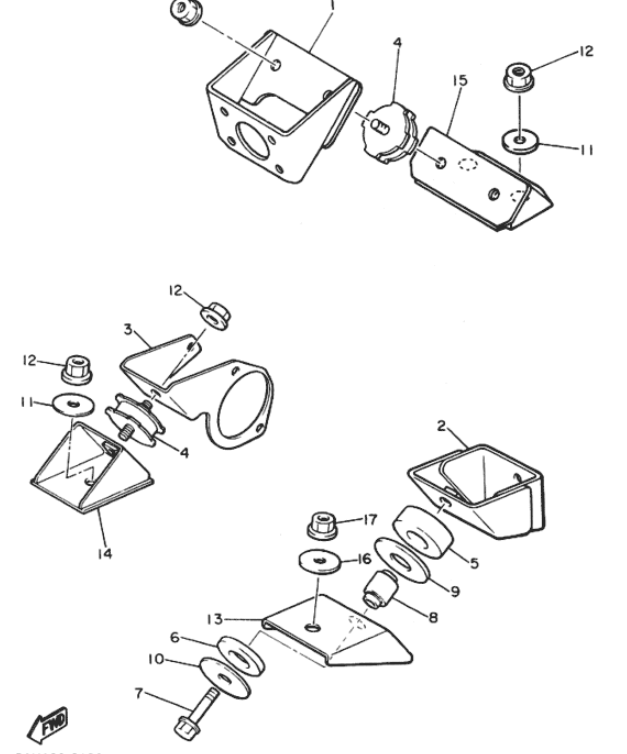 Амортизатор подушка двигателя /Yamaha VK 540 старого образца