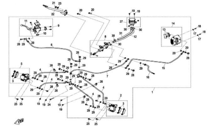 Шланг тормозной заднего суппорта ATV /СФ Х8