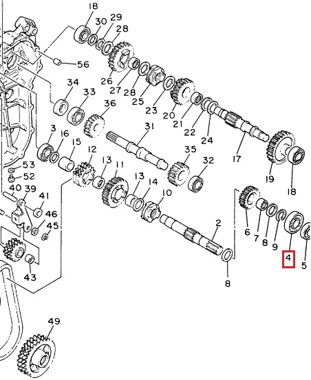 Подшипник 63/22 -5 NSK /Yamaha VK540 КПП (22x56x16,откр)