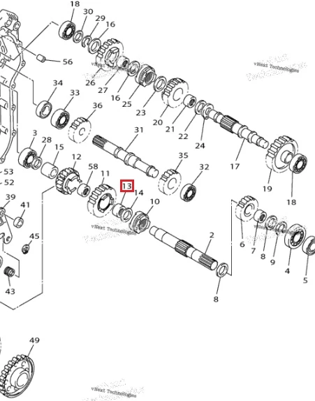 Подшипник HK2216 КПП (Япония) /Yamaha VK540 КПП (22x28x16 игол.радиал.однорядн.)