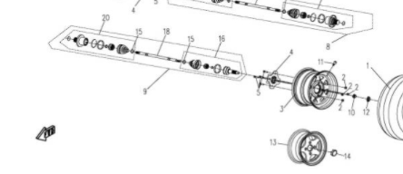 Привод задний левый ATV /СФ X5/X6/X8 (ODM)