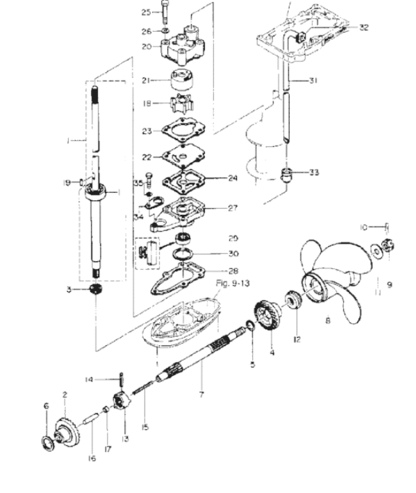 Муфта храповик редуктора /Tohatsu 6/8/9.8
