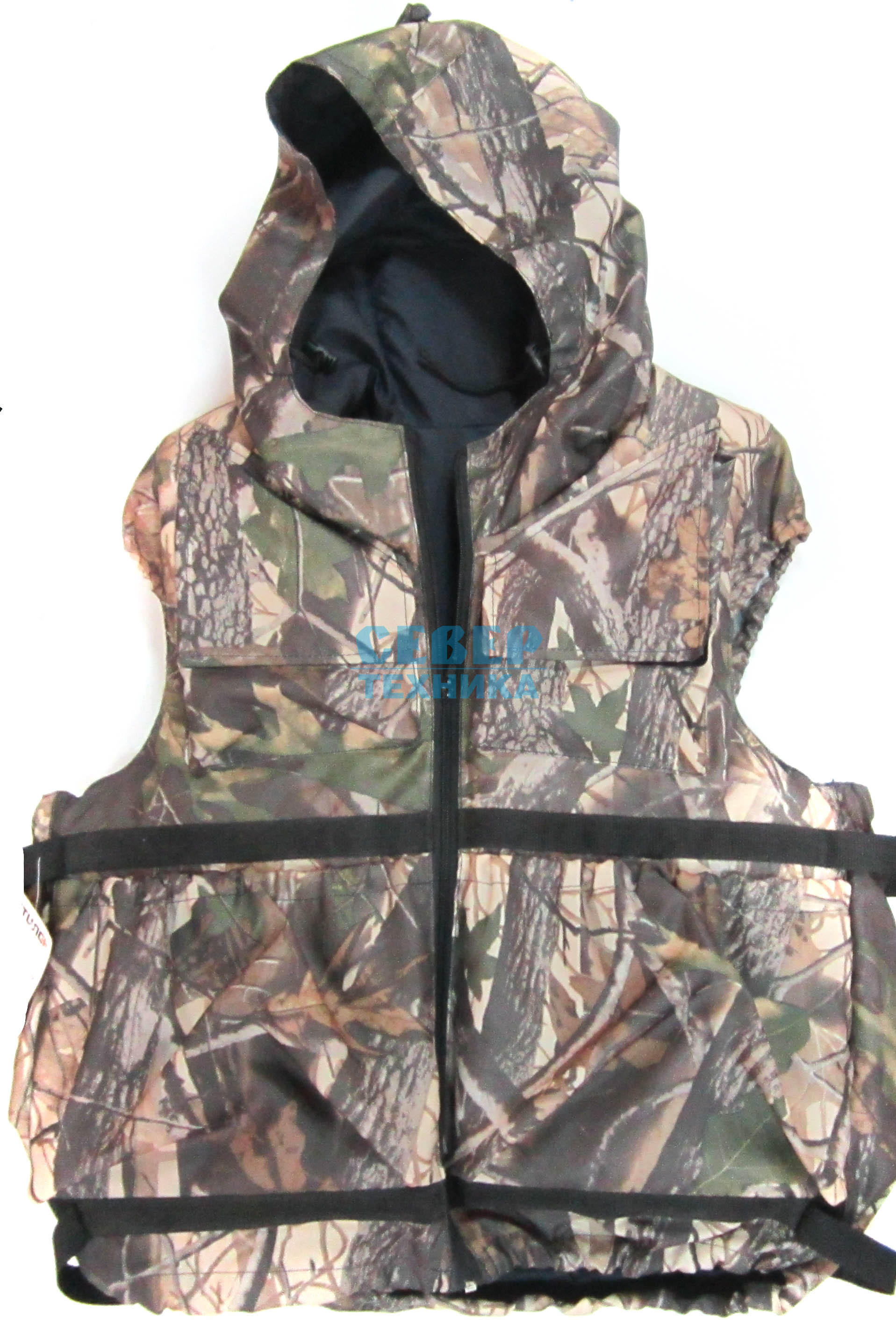 Жилет страховочный КМФ с капюшоном